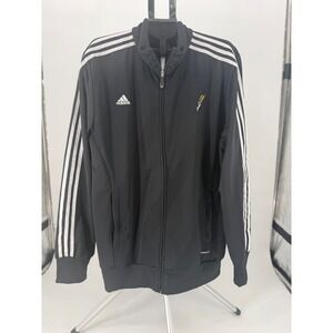 Adidas‎ Climalite Track Jacket XL Black White 3 Stripe Full Zip Retro Streetwear